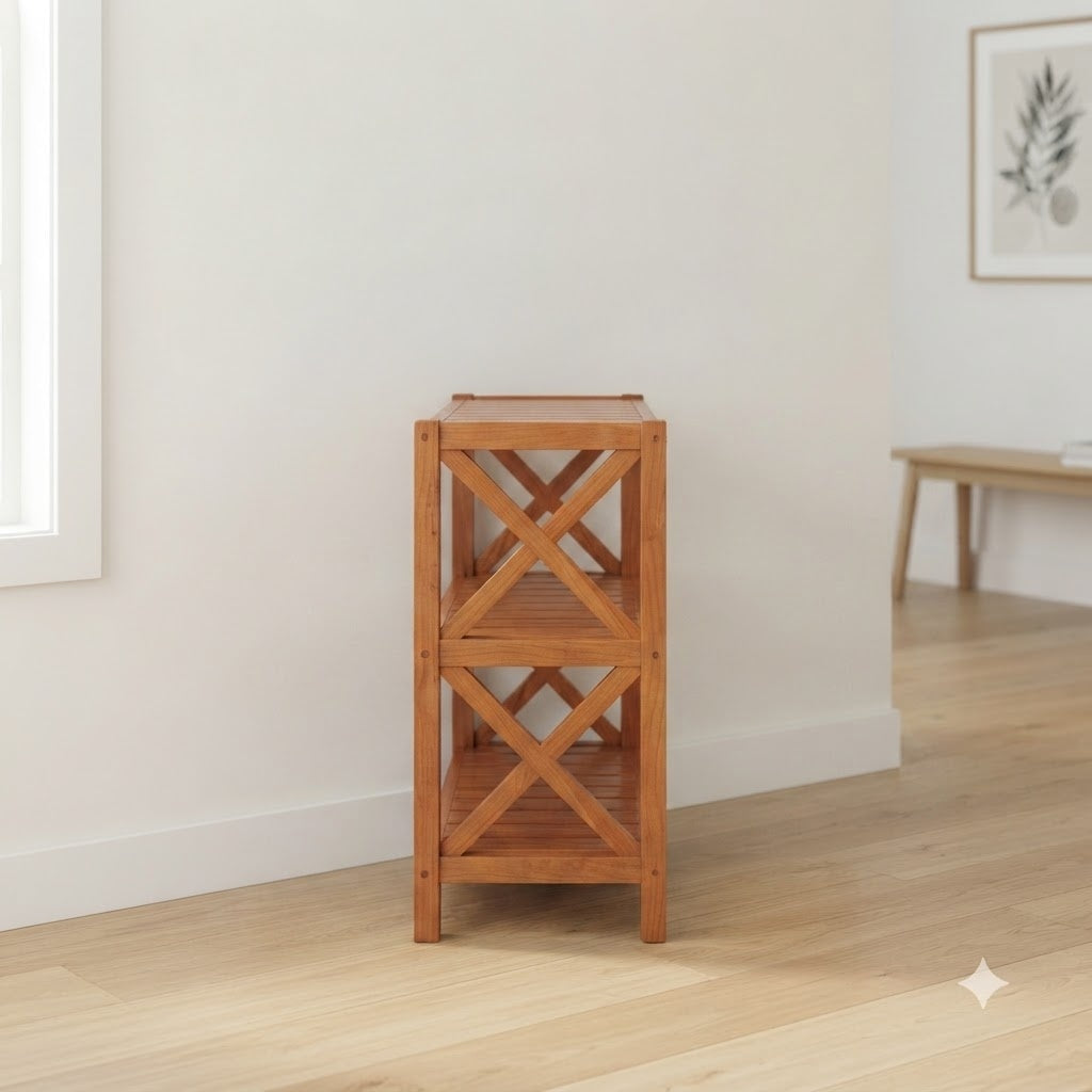 Farmhouse Cherry Shoe Rack 151.6 51.2 118.1 219