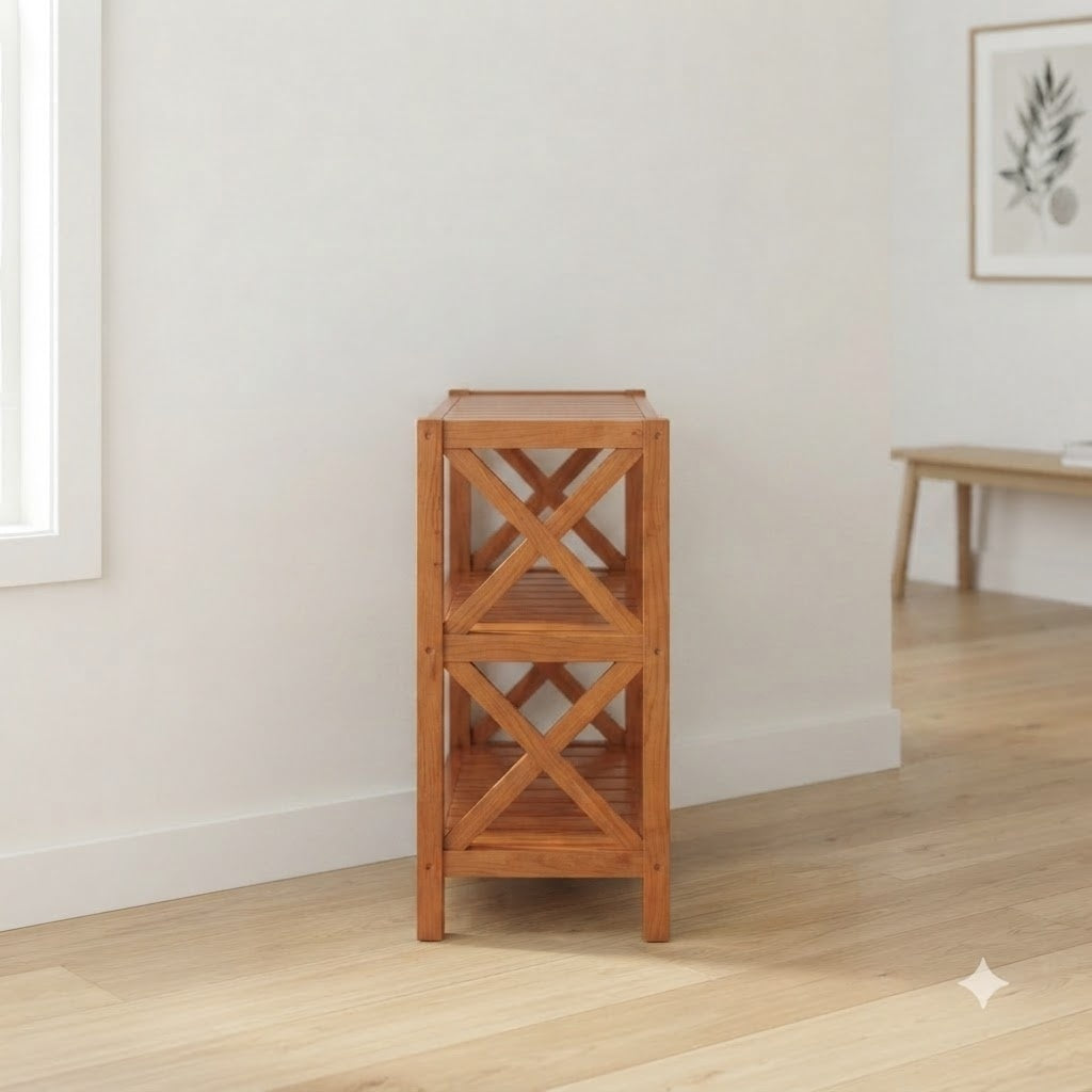 Farmhouse Cherry Shoe Rack 151.6 51.2 118.1 219