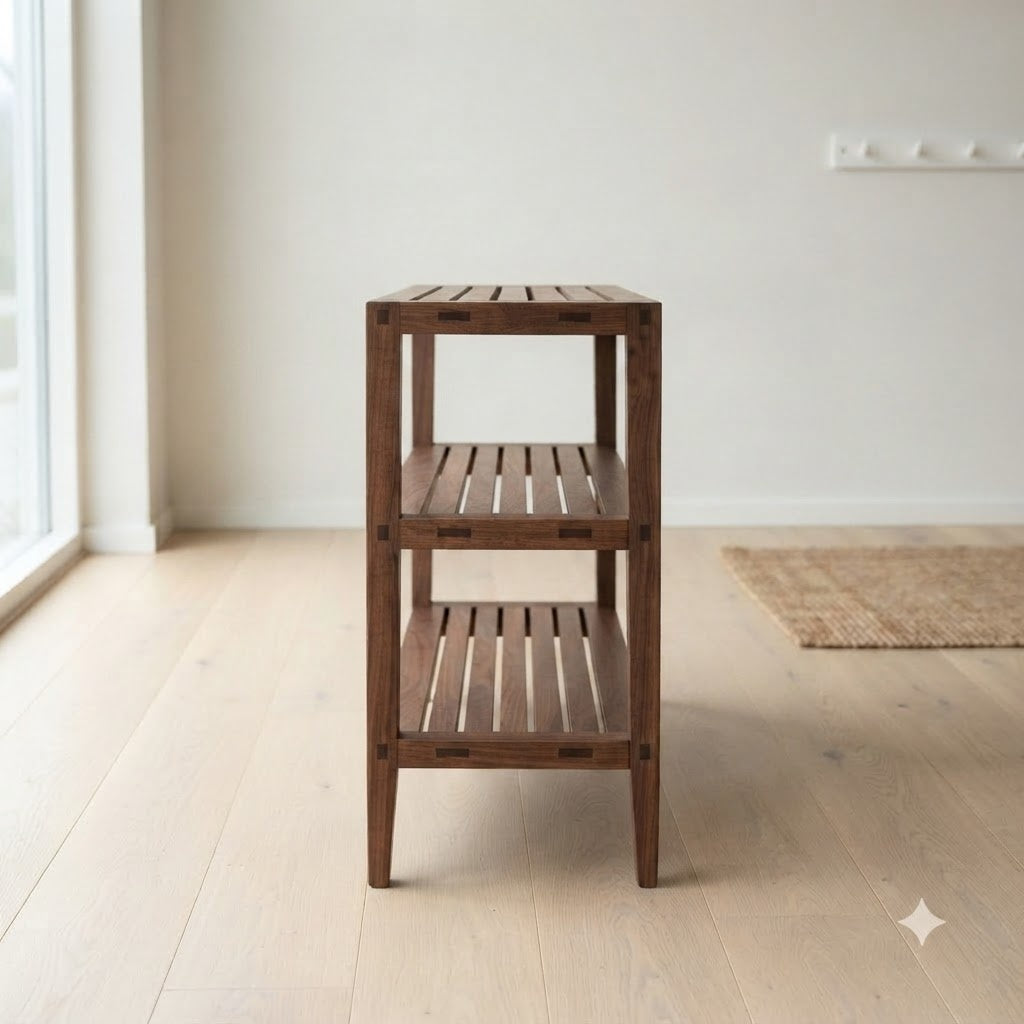 Handcrafted Walnut Shoe Rack 144.9 49.2 111.4 199