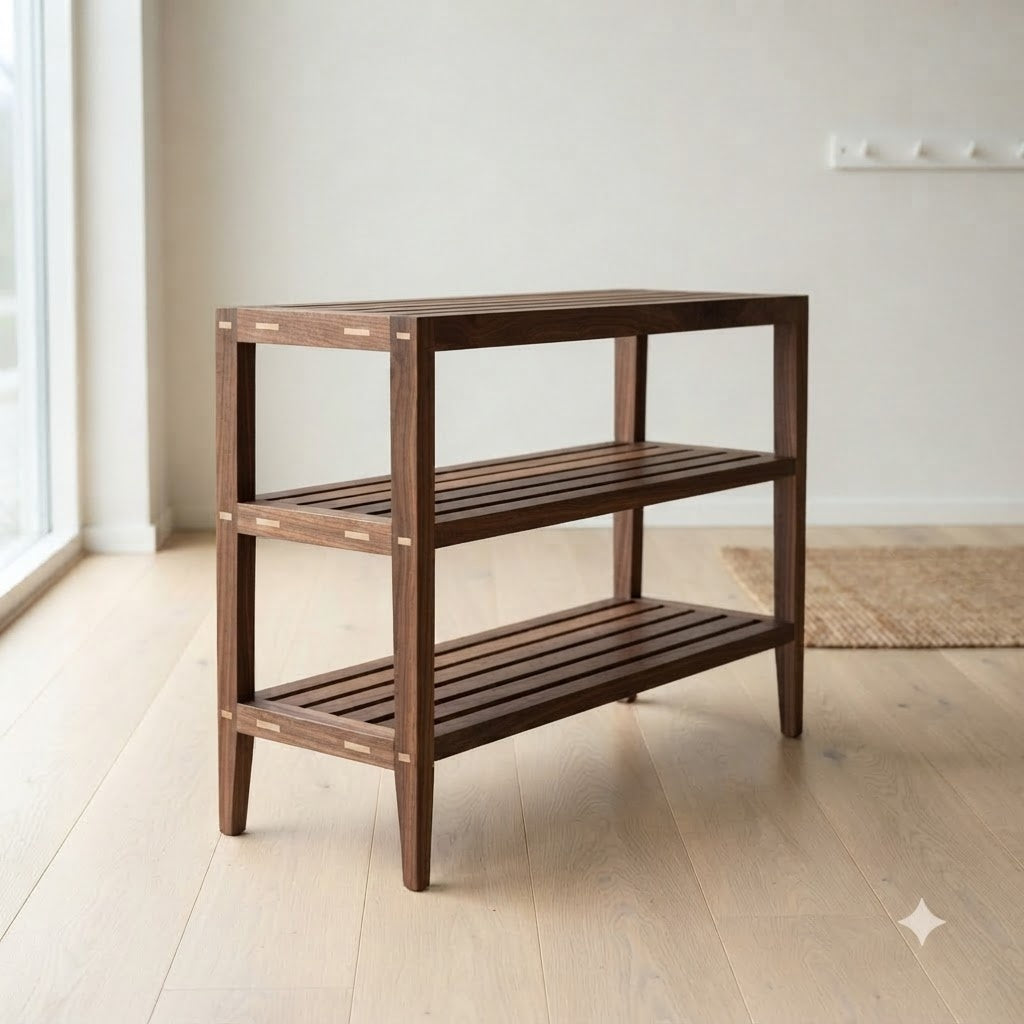 Handcrafted Walnut Shoe Rack 144.9 49.2 111.4 199