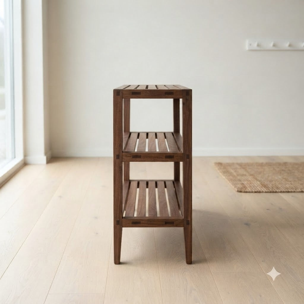 Handcrafted Walnut Shoe Rack 144.9 49.2 111.4 199