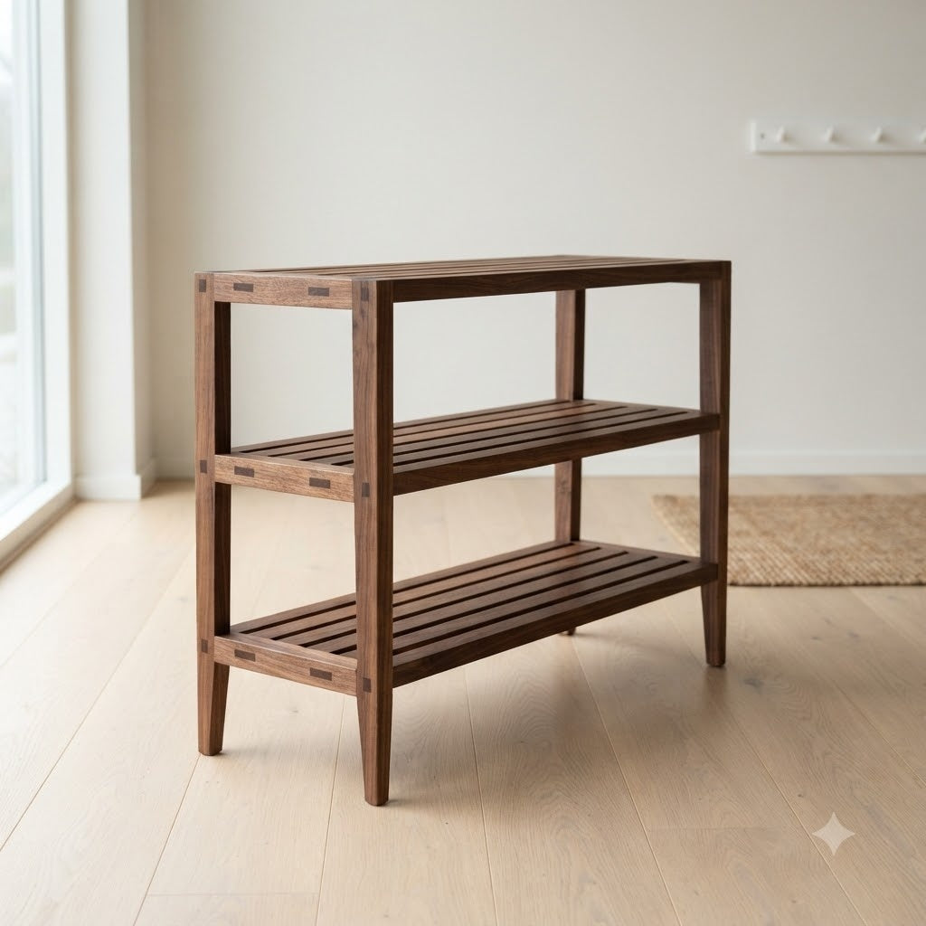 Handcrafted Walnut Shoe Rack 144.9 49.2 111.4 199