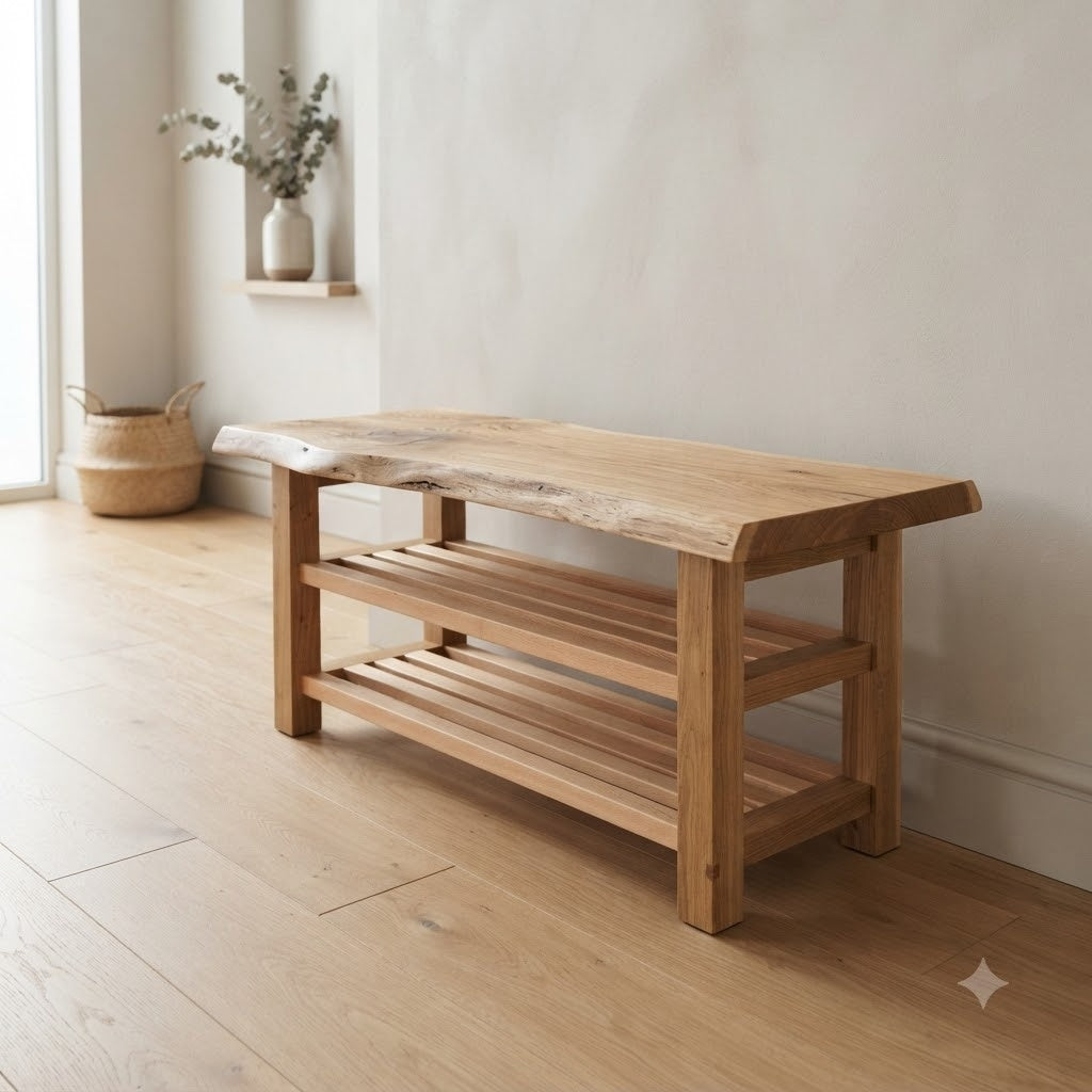 Live Edge Oak Shoe Rack 165.4 57.1 72.8 299