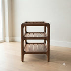 Mid Century Modern Walnut Shoe Rack 143.7 47.2 96.5 199