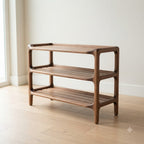 Mid Century Modern Walnut Shoe Rack 143.7 47.2 96.5 199