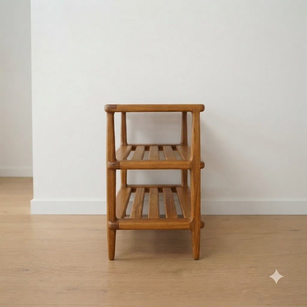 Mid Century Teak Shoe Rack 143.7 47.2 96.5 199