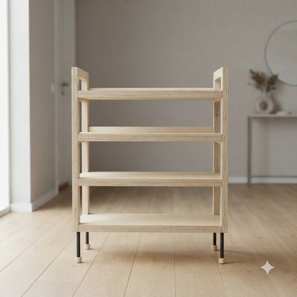 Modern Birch Shoe Rack 137.8 45.3 118.1 179