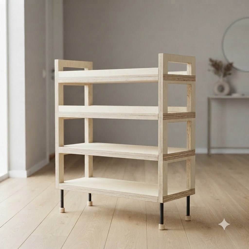 Modern Birch Shoe Rack 137.8 45.3 118.1 179