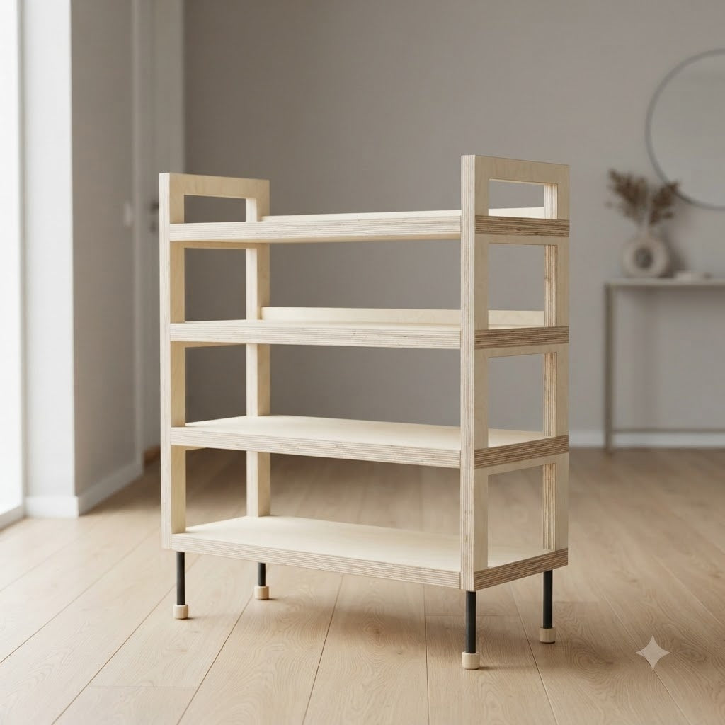 Modern Birch Shoe Rack 137.8 45.3 118.1 179