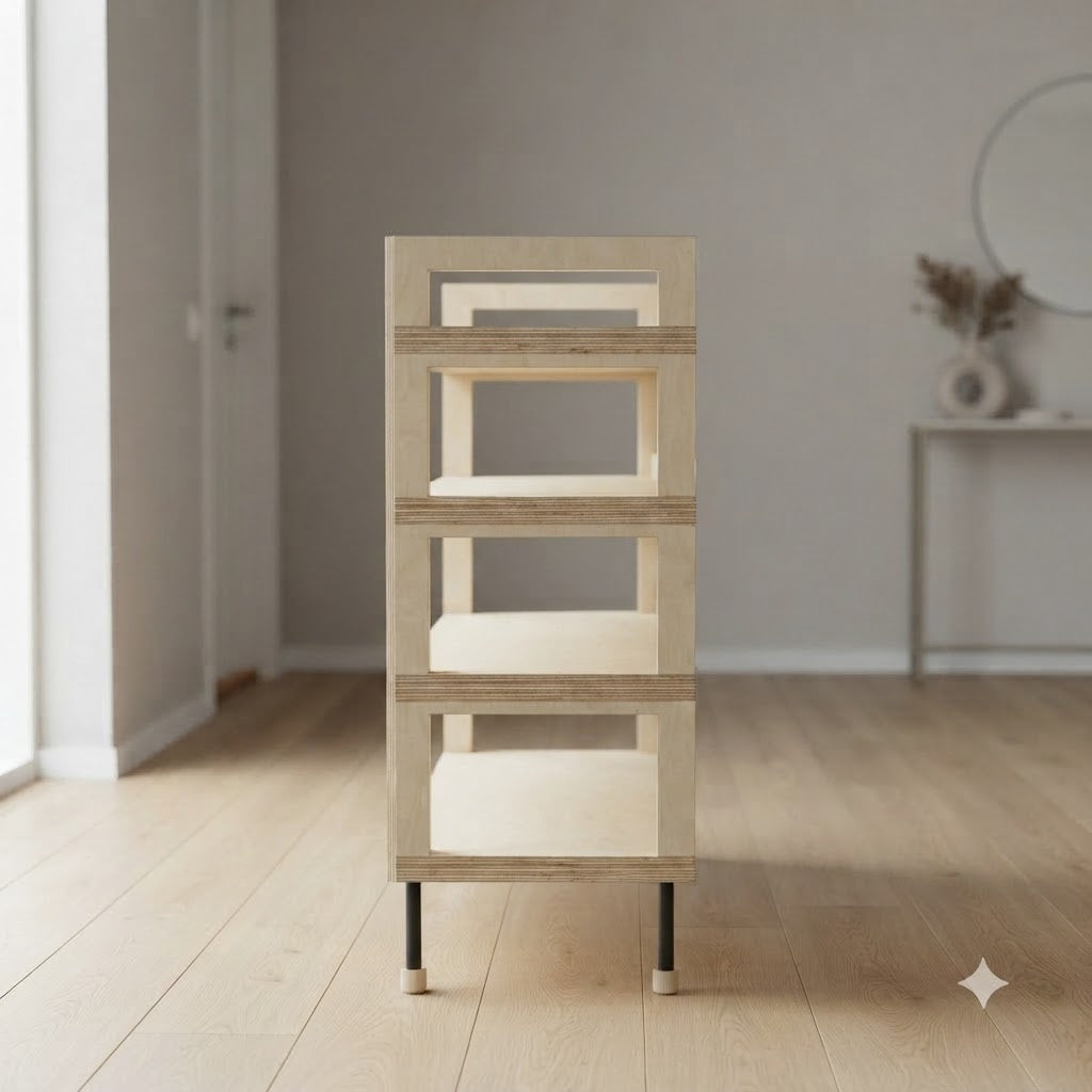 Modern Birch Shoe Rack 137.8 45.3 118.1 179