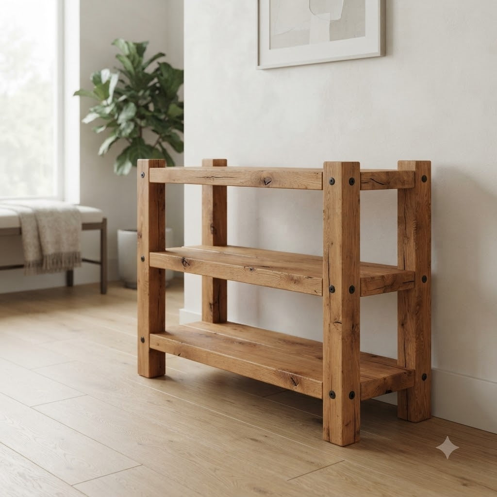 Rustic Alder Shoe Rack 157.5 53.1 110.2 149