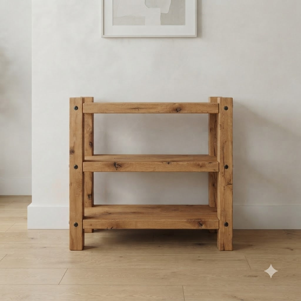Rustic Alder Shoe Rack 157.5 53.1 110.2 149