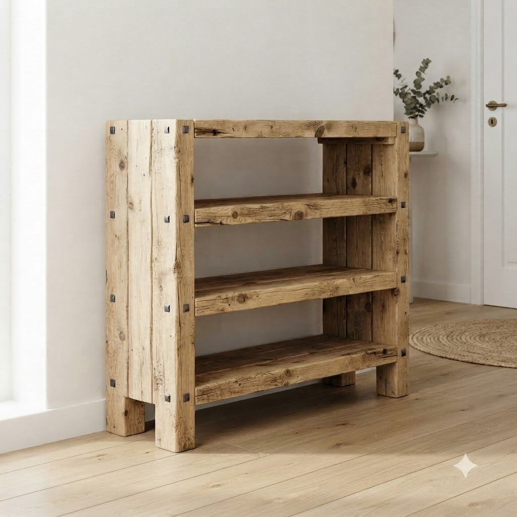 Rustic Pine Shoe Rack 157.5 55.1 120.1 119