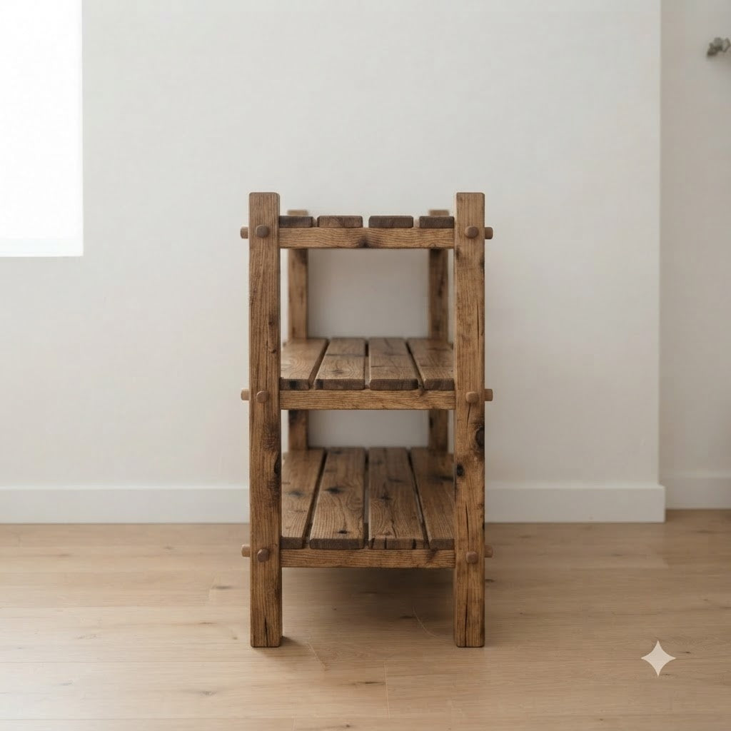 Rustic Walnut Shoe Rack 144.9 49.2 111.4 199