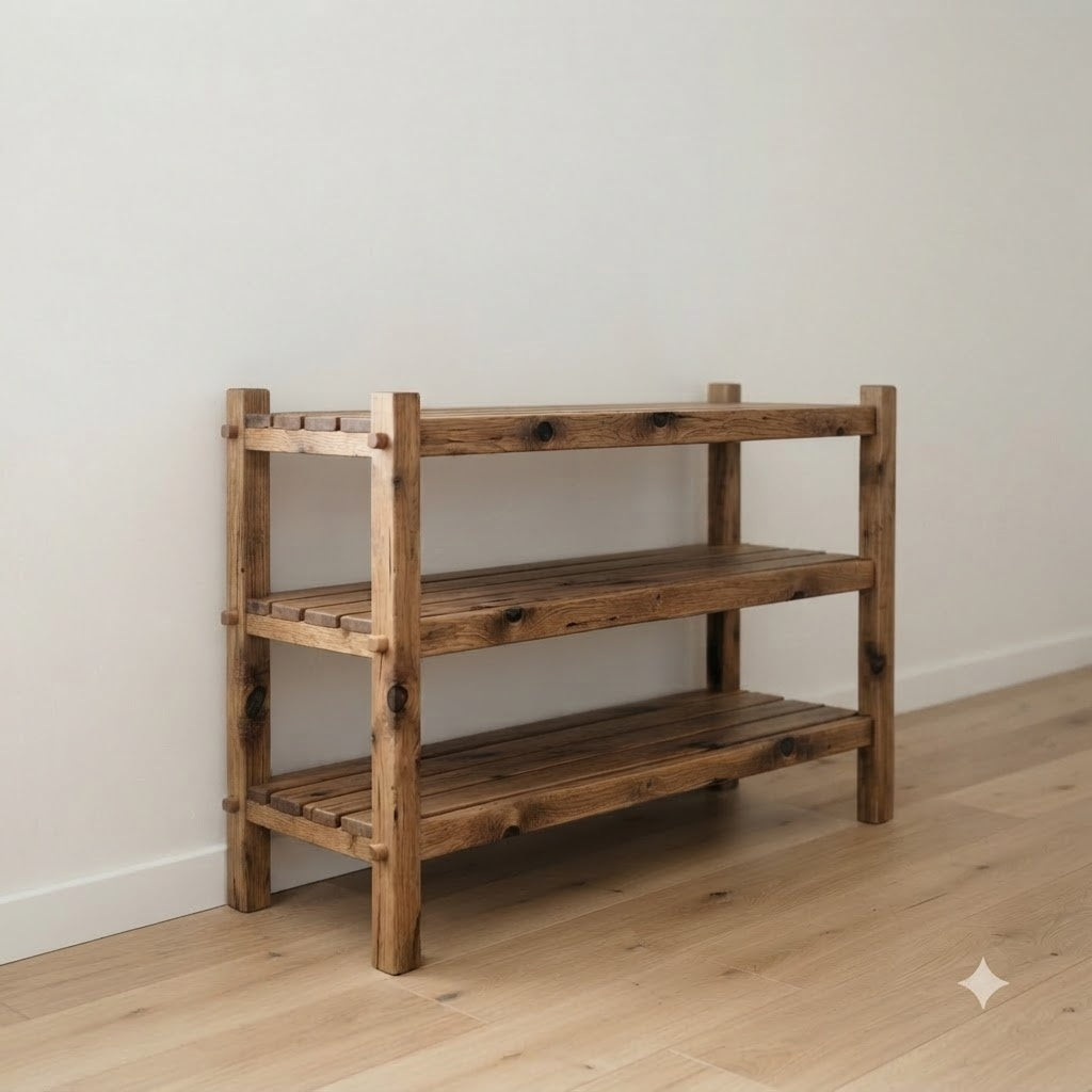 Rustic Walnut Shoe Rack 144.9 49.2 111.4 199