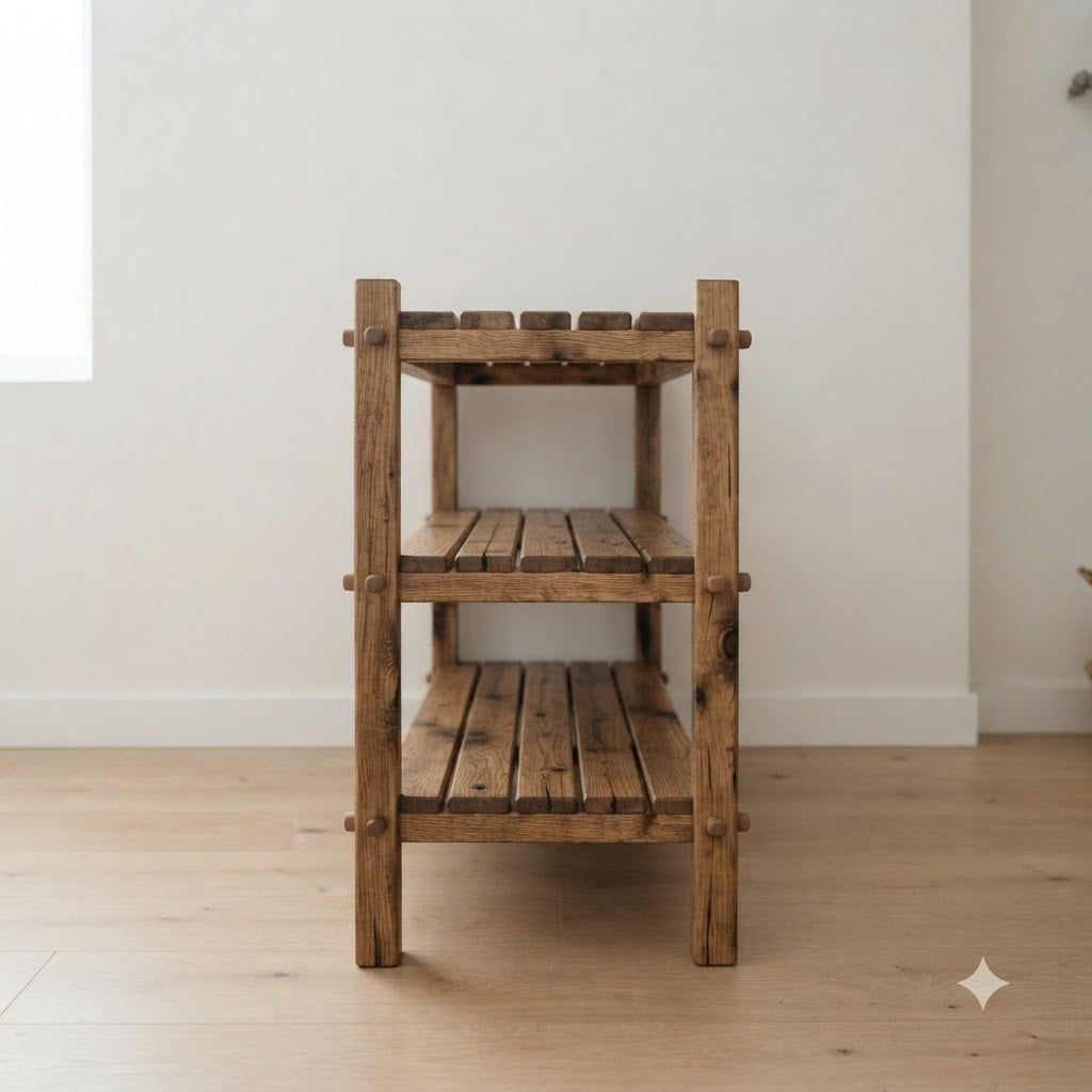 Rustic Walnut Shoe Rack 144.9 49.2 111.4 199