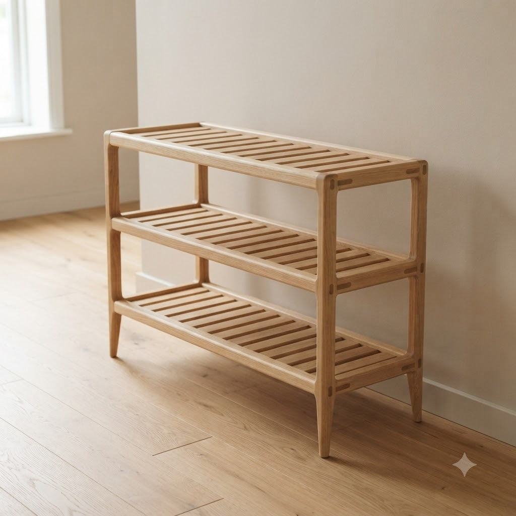 Scandinavian Oak Shoe Rack 144.9 49.2 111.4 149