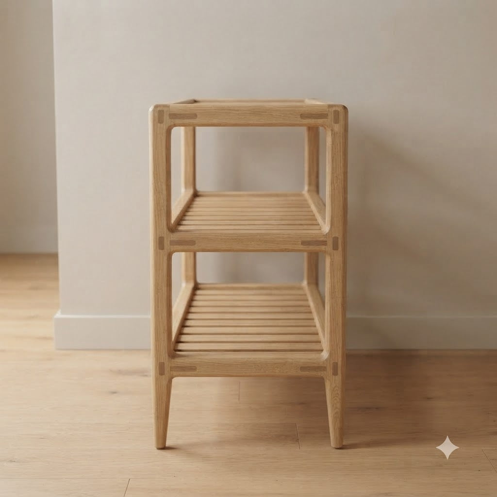 Scandinavian Oak Shoe Rack 144.9 49.2 111.4 149