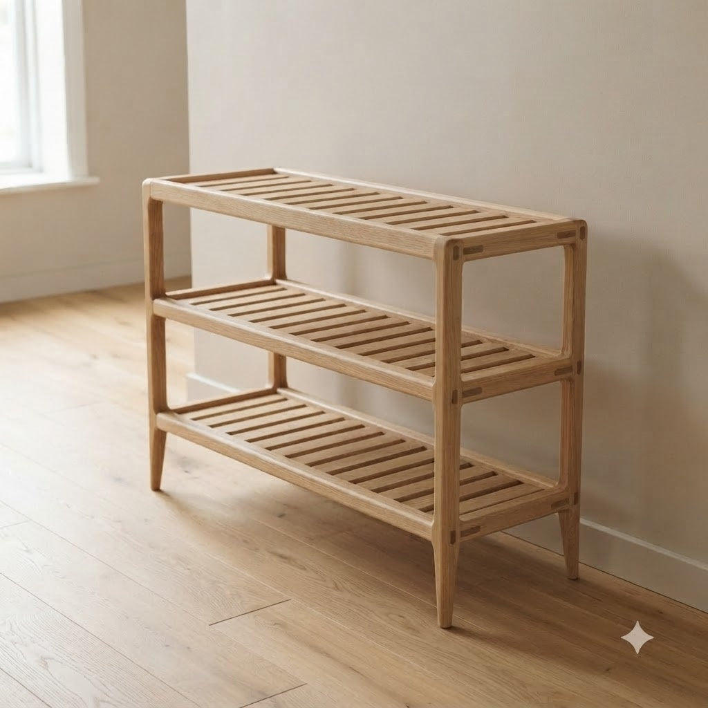 Scandinavian Oak Shoe Rack 144.9 49.2 111.4 149