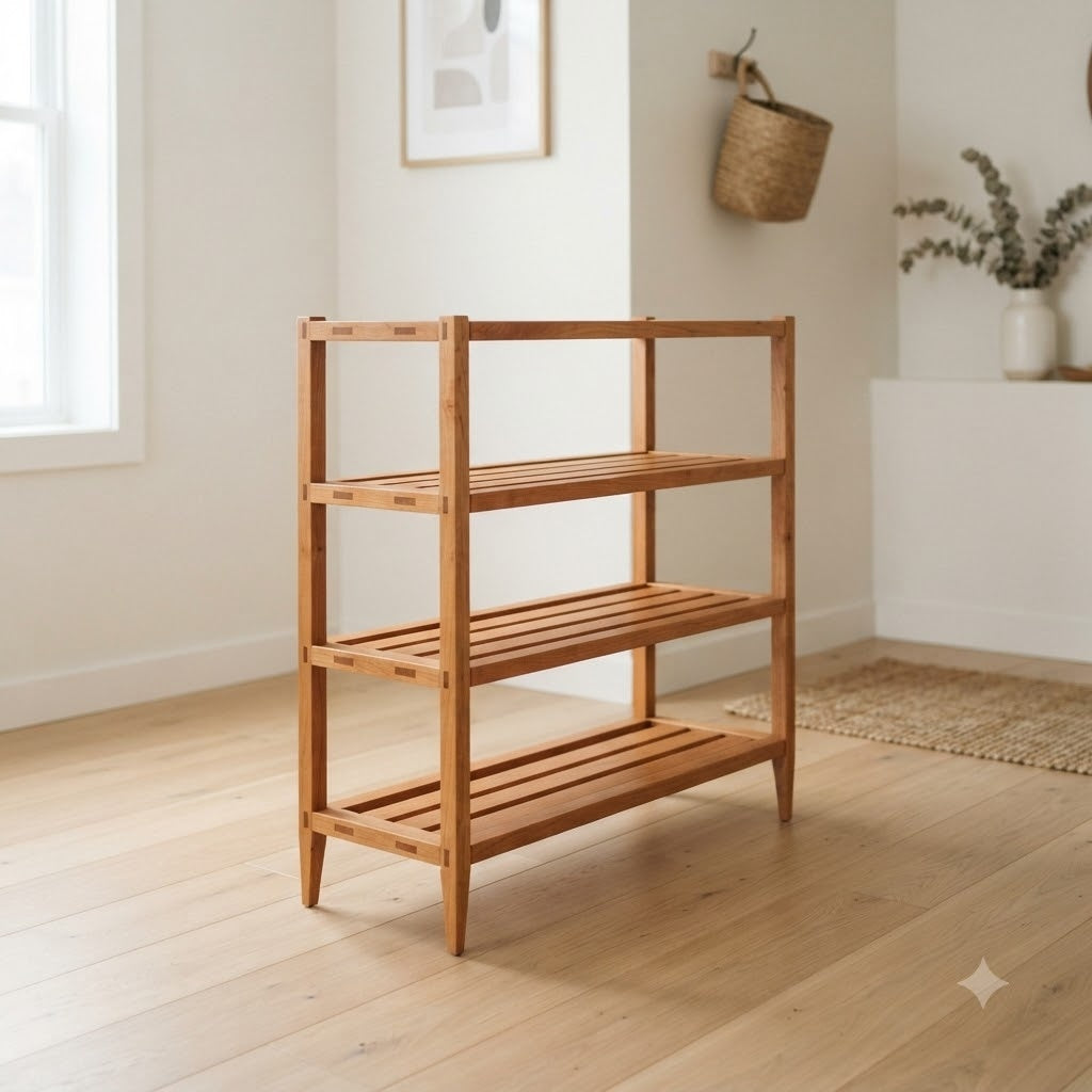 Shaker Style Cherry Shoe Rack 149.6 49.2 102.4 179