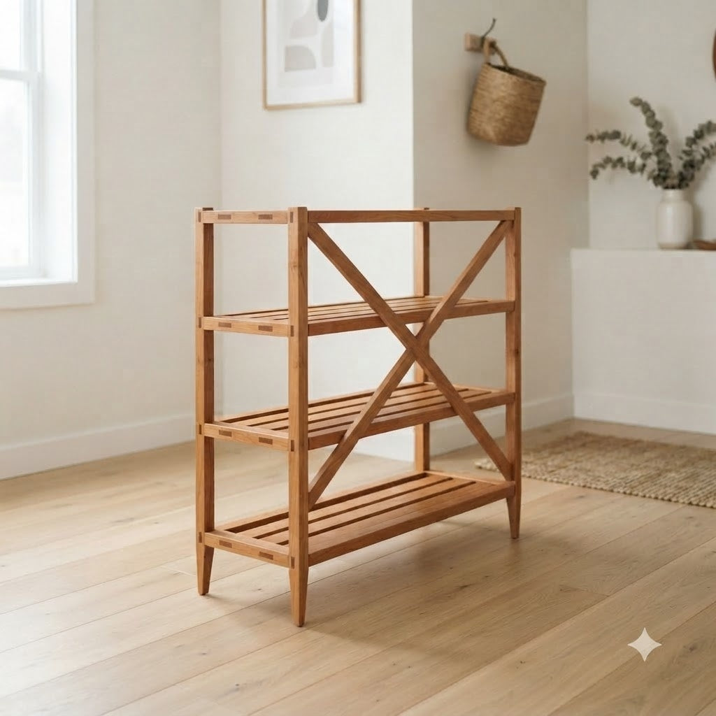 Shaker Style Cherry Shoe Rack 149.6 49.2 102.4 179